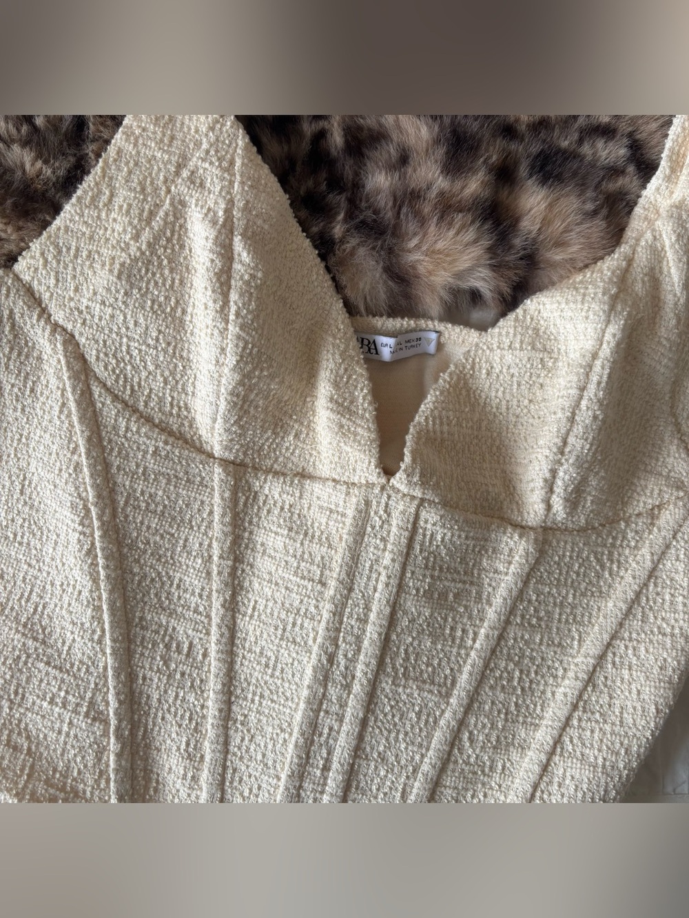 Textured Cream Zara Summer Corset Top - Picture 2 of 5